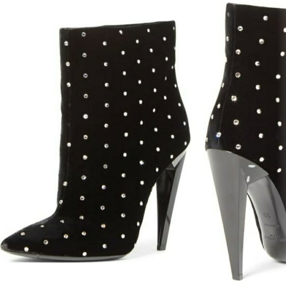 Saint Laurent Velluto Master Crystal Freja Boots NWT with original box YSL